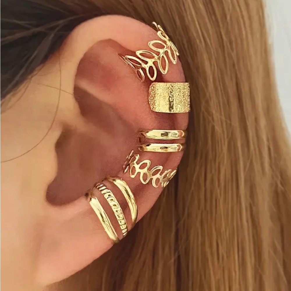 Gold Multi-Style Ear Cuff Set - Women Jewelry